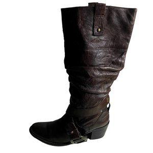 Arnold Churgin Women's Dark Brown Knee-High Slouchy Heel Boots